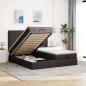 Preview: ARDEBO.de - Ottoman-Bett mit Matratzen Dunkelbraun 200x200 cm Stoff