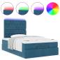 Preview: Ottoman-Bett mit Matratzen Dunkelblau 120x190 cm Samt
