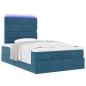 Preview: Ottoman-Bett mit Matratzen Dunkelblau 120x190 cm Samt