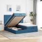 Preview: ARDEBO.de - Ottoman-Bett mit Matratzen Dunkelblau 200x200 cm Samt