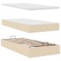 Preview: ARDEBO.de - Ottoman-Bett mit Matratzen Creme 180x200 cm Stoff