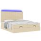 Preview: Ottoman-Bett mit Matratzen Creme 180x200 cm Stoff