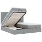 Preview: Ottoman-Bett mit Matratzen Hellgrau 160x200 cm Stoff