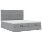 Preview: Ottoman-Bett mit Matratzen Hellgrau 180x200 cm Stoff