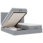 Preview: Ottoman-Bett mit Matratzen Hellgrau 200x200 cm Stoff