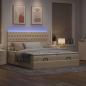 Preview: Ottoman-Bett mit Matratzen Creme 200x200 cm Stoff