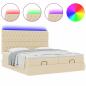 Preview: Ottoman-Bett mit Matratzen Creme 200x200 cm Stoff