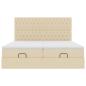 Preview: Ottoman-Bett mit Matratzen Creme 200x200 cm Stoff