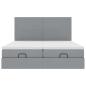 Preview: Ottoman-Bett mit Matratzen Hellgrau 180x200 cm Stoff