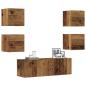 Preview: ARDEBO.de - 5-tlg. TV-Schrank-Set Wandmontage Altholz-Optik Holzwerkstoff