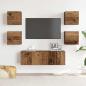 Preview: 5-tlg. TV-Schrank-Set Wandmontage Altholz-Optik Holzwerkstoff