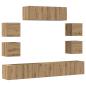 Preview: 7-tlg. TV-Schrank-Set Wandmontage Artisan-Eiche Holzwerkstoff