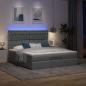 Preview: Ottoman-Bett mit Matratze Dunkelgrau 160x200 cm Stoff