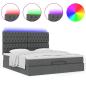 Preview: Ottoman-Bett mit Matratze Dunkelgrau 160x200 cm Stoff