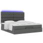 Preview: Ottoman-Bett mit Matratze Dunkelgrau 160x200 cm Stoff