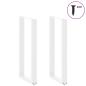Preview: Bartischbeine U-Form 2 Stk. Weiß 40x(100-101) cm Stahl