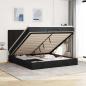 Preview: ARDEBO.de - Ottoman-Bett mit Matratze Schwarz 160x200 cm Stoff