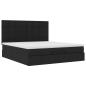 Preview: Ottoman-Bett mit Matratze Schwarz 160x200 cm Stoff