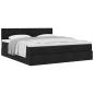 Preview: Ottoman-Bett mit Matratze Schwarz 160x200 cm Stoff