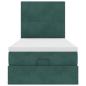 Preview: Ottoman-Bett mit Matratzen Dunkelgrün 80x200 cm Samt