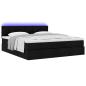 Preview: Ottoman-Bett mit Matratze Schwarz 180x200 cm Stoff