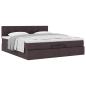 Preview: Ottoman-Bett mit Matratze Dunkelbraun 200x200 cm Stoff