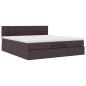 Preview: Ottoman-Bett mit Matratze Dunkelbraun 200x200 cm Stoff