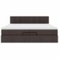 Preview: Ottoman-Bett mit Matratze Dunkelbraun 200x200 cm Stoff