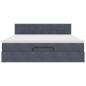 Preview: Ottoman-Bett mit Matratze Dunkelgrau 180x200 cm Samt