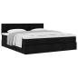 Preview: Ottoman-Bett mit Matratze Schwarz 180x200 cm Stoff