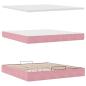 Preview: Ottoman-Bett mit Matratze Rosa 180x200 cm Samt