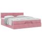Preview: Ottoman-Bett mit Matratze Rosa 180x200 cm Samt
