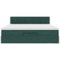 Preview: ARDEBO.de - Ottoman-Bett mit Matratze Dunkelgrün 180x200 cm Samt