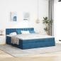 Preview: Ottoman-Bett mit Matratze Dunkelblau 180x200 cm Samt