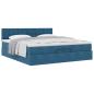Preview: Ottoman-Bett mit Matratze Dunkelblau 180x200 cm Samt
