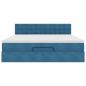 Preview: Ottoman-Bett mit Matratze Dunkelblau 180x200 cm Samt