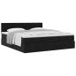 Preview: Ottoman-Bett mit Matratze Schwarz 180x200 cm Samt