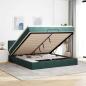 Preview: ARDEBO.de - Ottoman-Bett mit Matratze Dunkelgrün 180x200 cm Samt