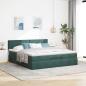 Preview: Ottoman-Bett mit Matratze Dunkelgrün 180x200 cm Samt