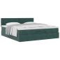 Preview: Ottoman-Bett mit Matratze Dunkelgrün 180x200 cm Samt