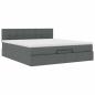 Preview: Ottoman-Bett mit Matratze Dunkelgrau 200x200 cm Stoff