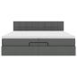 Preview: Ottoman-Bett mit Matratze Dunkelgrau 200x200 cm Stoff