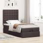 Preview: Ottoman-Bett mit Matratze Dunkelbraun 90x190 cm Stoff