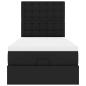 Preview: Ottoman-Bett mit Matratze Schwarz 80x200 cm Kunstleder
