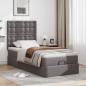 Preview: Ottoman-Bett mit Matratze Grau 90x200 cm Kunstleder