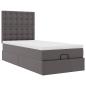 Preview: Ottoman-Bett mit Matratze Grau 90x200 cm Kunstleder