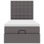 Preview: Ottoman-Bett mit Matratze Grau 90x200 cm Kunstleder