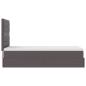 Preview: Ottoman-Bett mit Matratze Grau 90x200 cm Kunstleder
