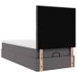 Preview: Ottoman-Bett mit Matratze Grau 90x200 cm Kunstleder