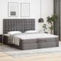 Preview: Ottoman-Bett mit Matratzen Grau 200x200 cm Kunstleder